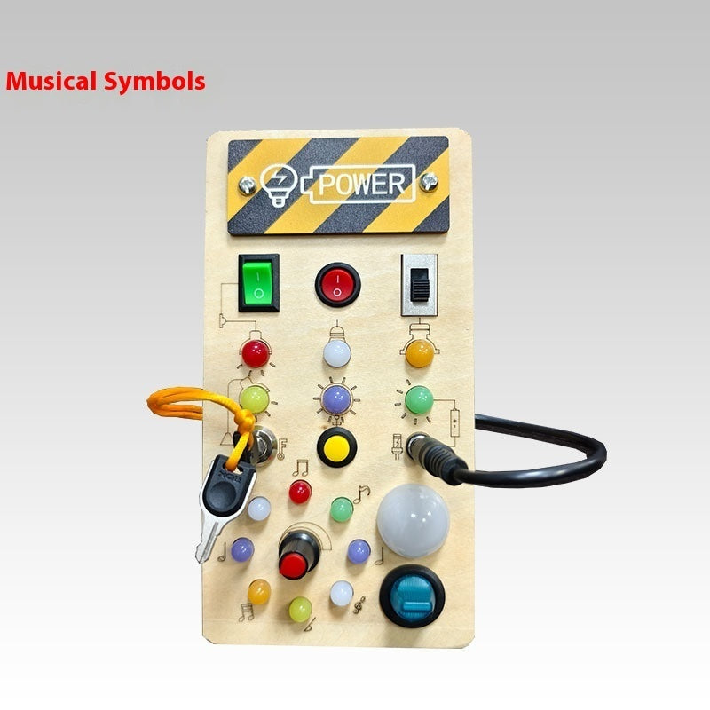 Children's Early Education Wooden LED Light Socket Switch Busy Board Toy