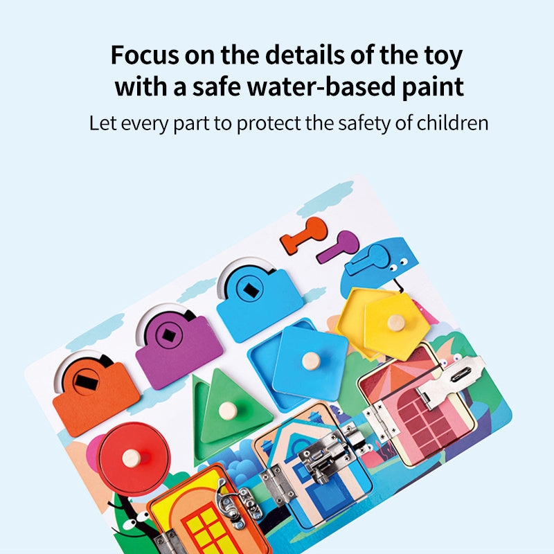 Early Education Hands-on Montessori Busy Board Unlock Toy