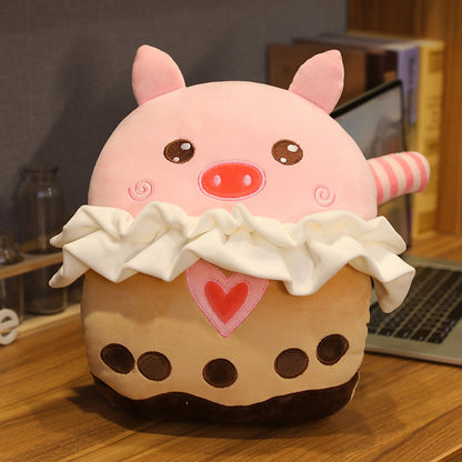 3-in-1 Milk Tea Plush Pillow Blanket