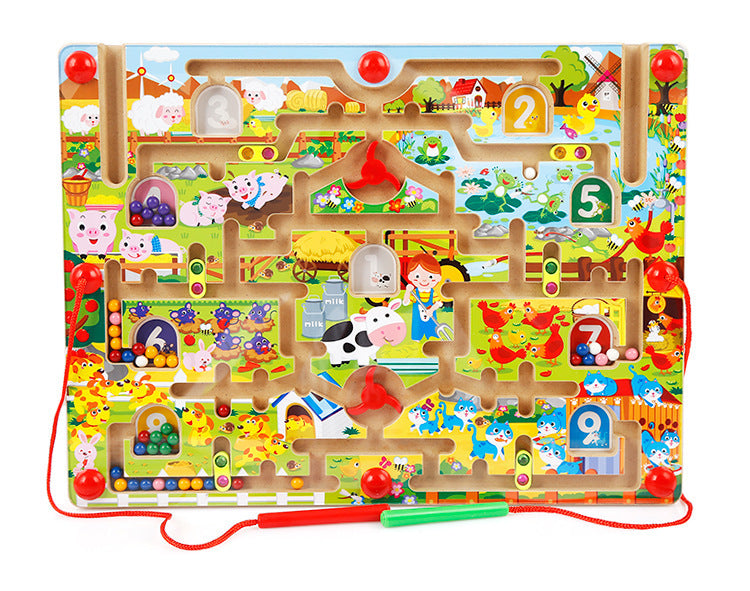 Lively City Pen Maze Magnetic Multi-Functional Children's Sketchpad Maze City Toys, Pencil Maze Sketchpad Toys