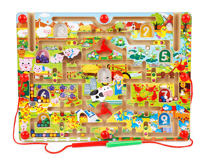 Lively City Pen Maze Magnetic Multi-Functional Children's Sketchpad Maze City Toys, Pencil Maze Sketchpad Toys