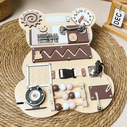 Children's Early Education Bear Busy Board Puzzle Unlocking Toy