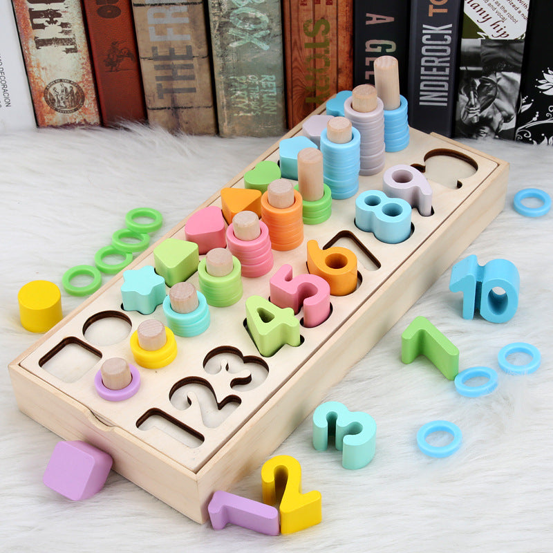 Wooden Number & Shape Puzzle Toy