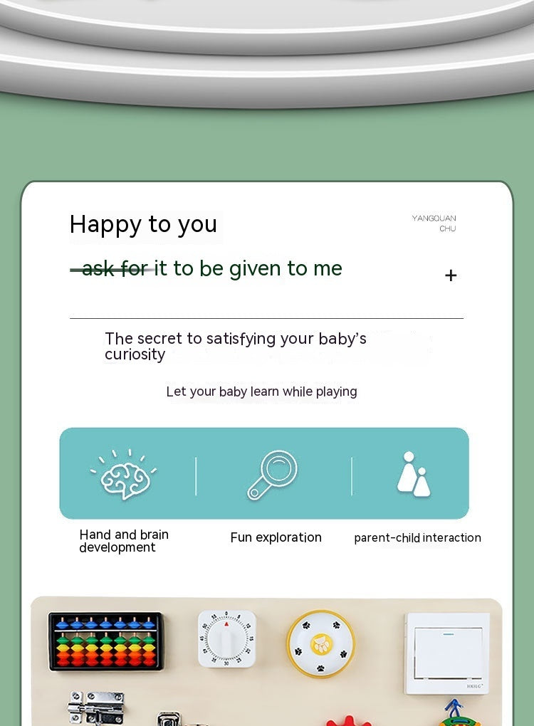 Raw Wood Finished Busy Board Early Education Unlocking Toys