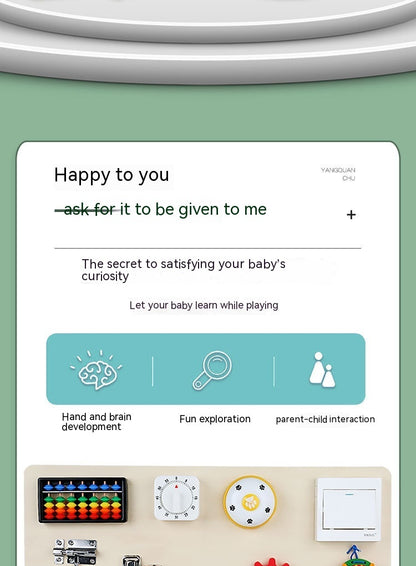 Raw Wood Finished Busy Board Early Education Unlocking Toys