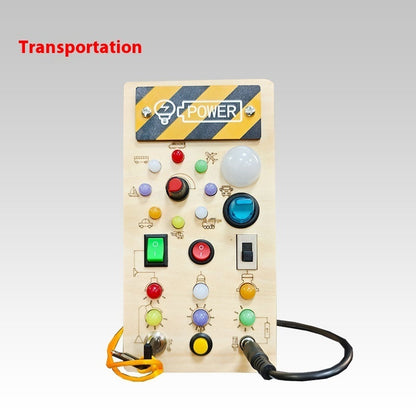 Children's Early Education Wooden LED Light Socket Switch Busy Board Toy