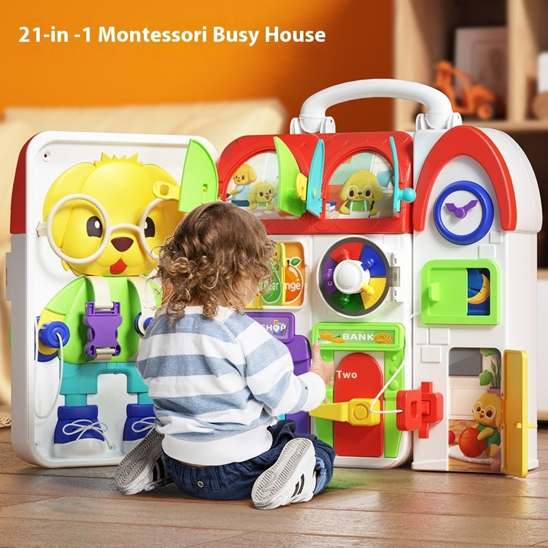 One-year-old Baby Montessori Busy Board 2-year-old Puzzle Montessori Early Education Concentration Baby Toy Smart Board