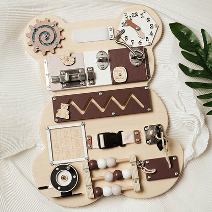 Children's Early Education Bear Busy Board Puzzle Unlocking Toy