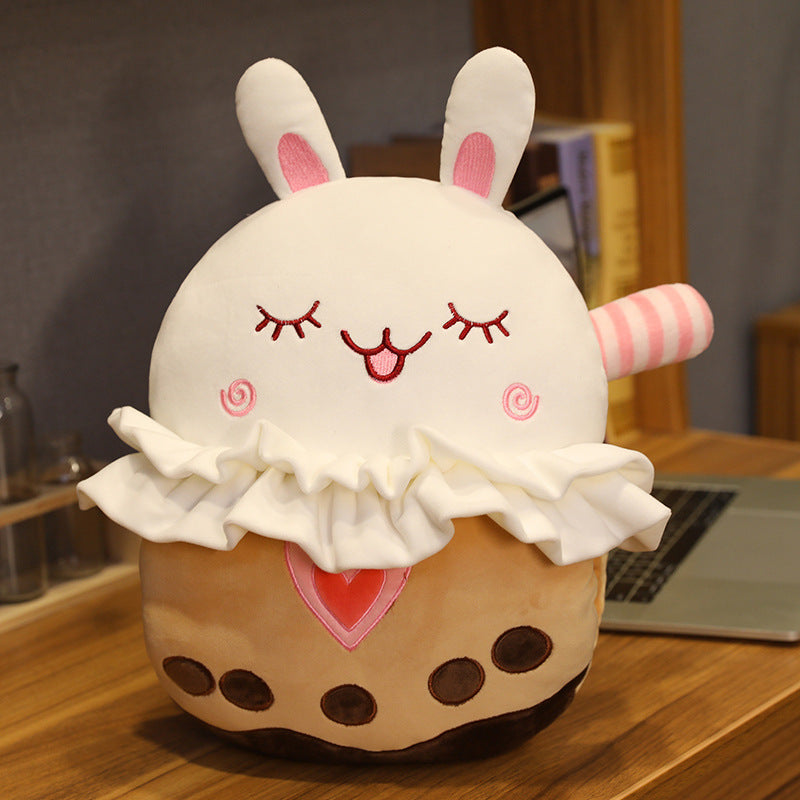 3-in-1 Milk Tea Plush Pillow Blanket