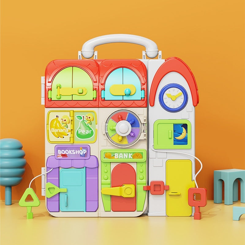One-year-old Baby Montessori Busy Board 2-year-old Puzzle Montessori Early Education Concentration Baby Toy Smart Board