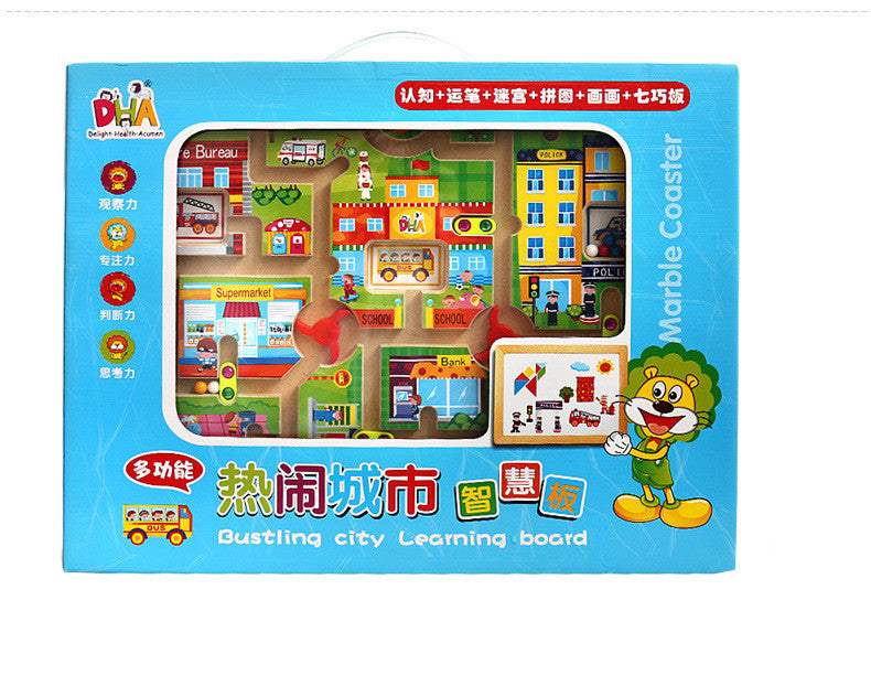 Lively City Pen Maze Magnetic Multi-Functional Children's Sketchpad Maze City Toys, Pencil Maze Sketchpad Toys