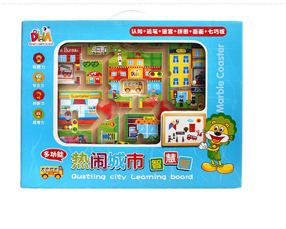 Lively City Pen Maze Magnetic Multi-Functional Children's Sketchpad Maze City Toys, Pencil Maze Sketchpad Toys