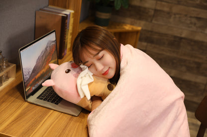 3-in-1 Milk Tea Plush Pillow Blanket