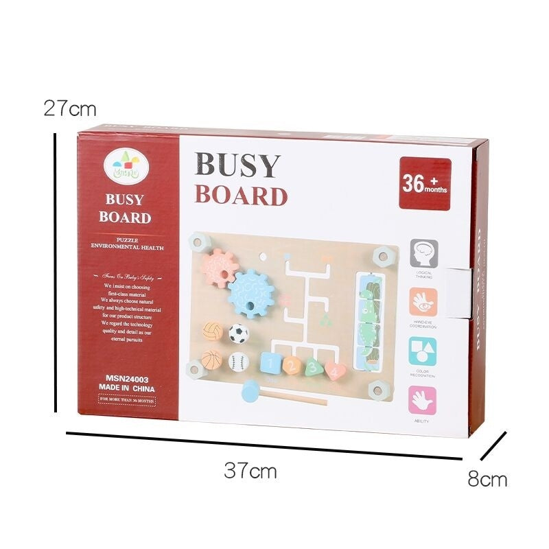 Double Sided Busy Board Matching Puzzle Toys With Walking Shapes