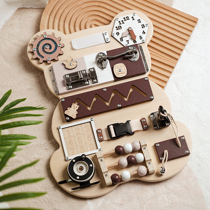 Children's Early Education Bear Busy Board Puzzle Unlocking Toy