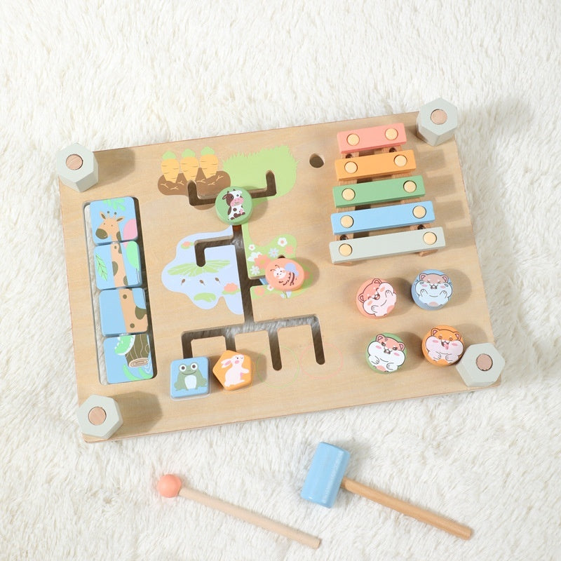 Double Sided Busy Board Matching Puzzle Toys With Walking Shapes