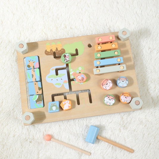Double Sided Busy Board Matching Puzzle Toys With Walking Shapes