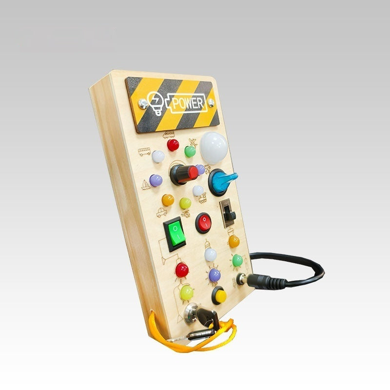 Children's Early Education Wooden LED Light Socket Switch Busy Board Toy