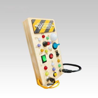 Children's Early Education Wooden LED Light Socket Switch Busy Board Toy