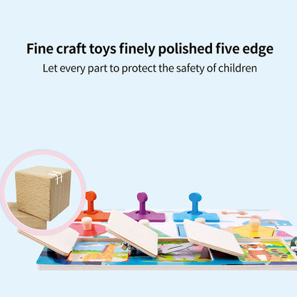 Early Education Hands-on Montessori Busy Board Unlock Toy