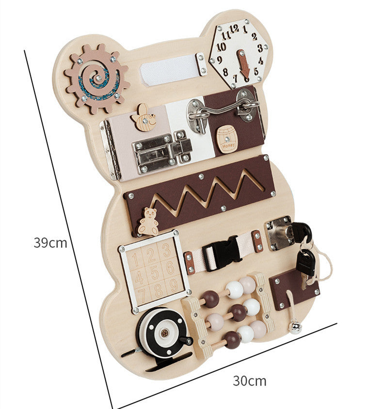 Children's Early Education Bear Busy Board Puzzle Unlocking Toy