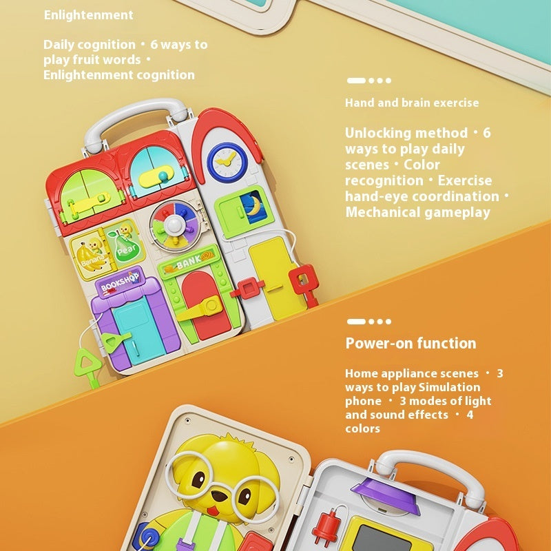 One-year-old Baby Montessori Busy Board 2-year-old Puzzle Montessori Early Education Concentration Baby Toy Smart Board