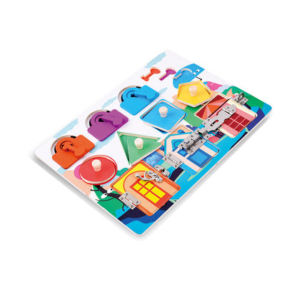 Early Education Hands-on Montessori Busy Board Unlock Toy