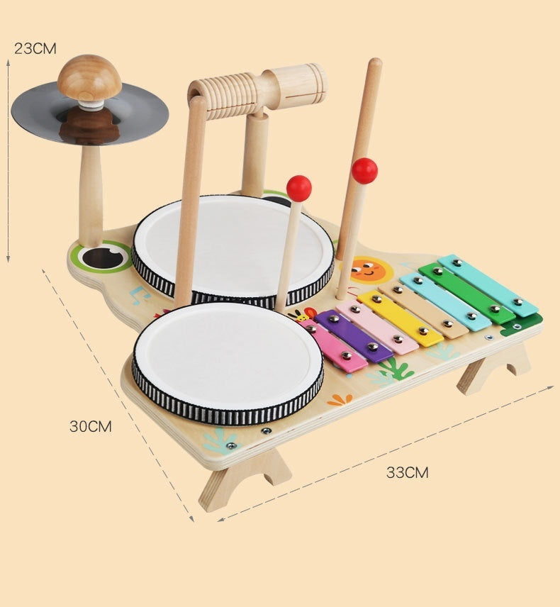 Early Educational Frog Multi-functional Drum Kit Children's Toys Improve Hands-on Ability Suitable For 3-6 Years Old Baby