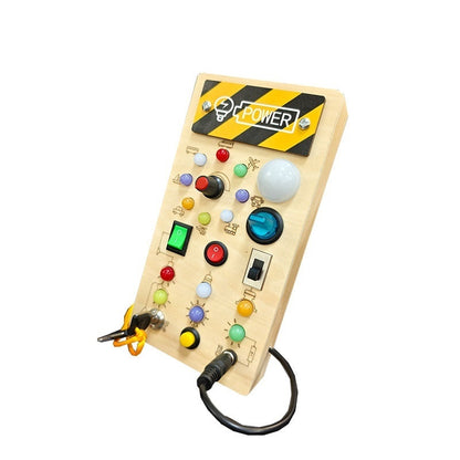 Children's Early Education Wooden LED Light Socket Switch Busy Board Toy