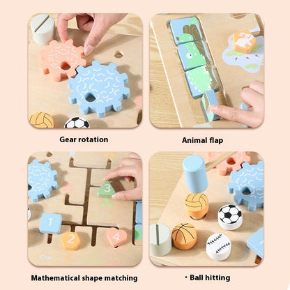 Double Sided Busy Board Matching Puzzle Toys With Walking Shapes