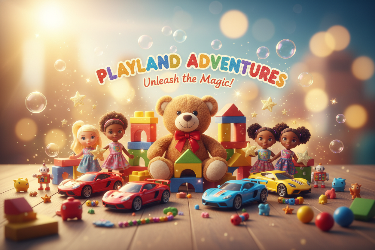 generate high qulity image for kids toy banner add  image and high qulity content that attract people make it  shine 